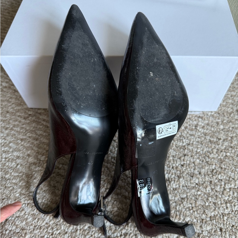 COS Patent Leather Burgundy Heeled Shoes - Picture 7 of 8